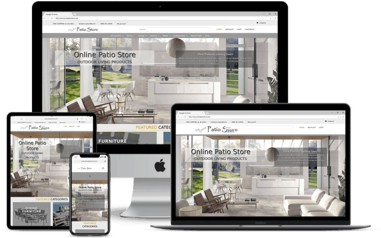 Mockup Mobile Responsive Website Design for Online Patio Store