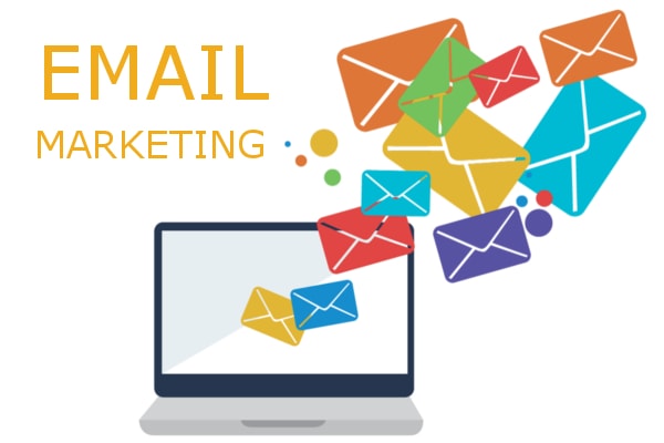 Email Marketing Laptop Sending Email Envelopes
