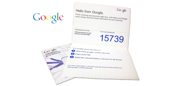 Google My Business Verification Postcard